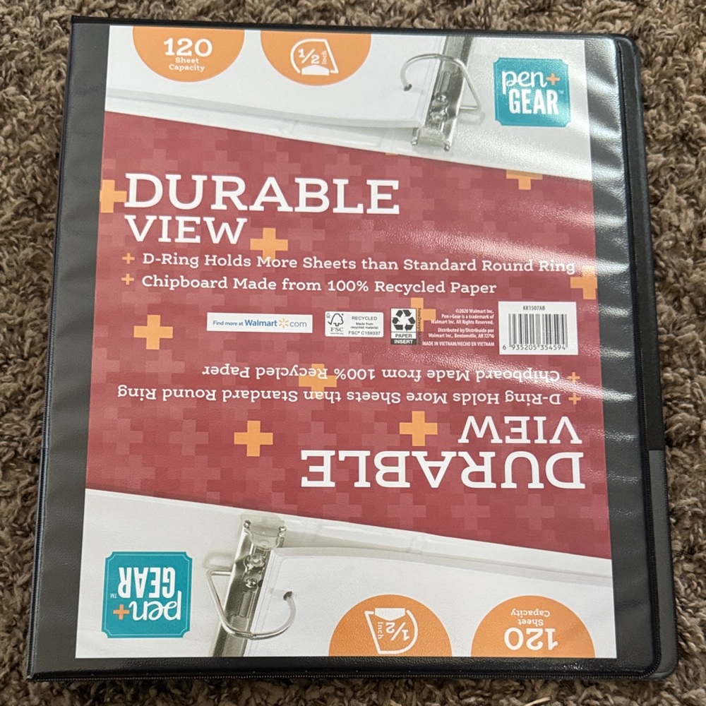 Black Durable View Binder